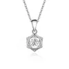 Bijoux fins pour femmes, lien en diamant glacé, en argent Sterling S925, pendentif Vvs d Moissanite de 0.5 Ct, chaîne plaquée or blanc