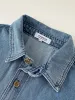 Shirt Vintage Denim Blouses Turn Down Collar Single Breasted Loose Cardigans BF Style Simple Long Sleeve Pocket Jean Shirt Tops