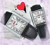 Square Roman Tank Dial Watches Para miłośnicy Zegar męskiej i damskiej obudowy ze stali nierdzewnej Importowany ruch kwarcu Silver Color Case Skórzany pasek