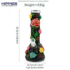 1pc,10in,Glass Bottle With Cute Rose & Love,Pink Flowers With Glow In Dark,Borosilicate Glass Water Pipe,Glass Hookah,Polymer Clay Glass Smoking Item With Flowers & Love