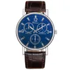 Three Eyes Flat Watch Quartz Classic Fashion Mens WristWatch217J