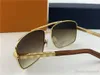 Men metalowe okulary przeciwsłoneczne Postawa Nowa moda klasyczny styl Gold Squated Frame Vintage Design Outdoor Classical Model 0259 z obudową