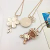 Frauen Pullover Kette Halsketten Anhänger Neue Schmuck Rose Blume Kreuz Cat Eye Edelstein Stein Österreichischen Kristall Mode Strass Anhänger Halskette