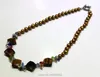 Pendants YINANYIMEI Brown Freshwater Pearl And Beautiful Crystal Necklace 6X7mm 19INCH