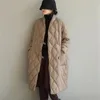 Trench da donna Argyle Plaid Piumino di media lunghezza in cotone Parka spesso coreano Oversize 100 kg Giacca imbottita invernale Vintage Chaqueta da donna