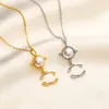 Luxury Designer Fashion Necklace Choker Chain 925 Silver Plated 18K Gold Plated Stainless Steel Pearl Crystal Letter Pendant Necklaces For Women Jewelry Back Seal