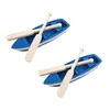 Garden Decorations 2 Sets Mini Boat And Paddles Model Figurines Toy Micro Landscape Decoration