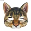 Masques de créateurs Réaliste Chat Demi-Visage Couverture Mascarade Cosplay Masque Halloween Party Head Cover Halloween Cosplay Party Carnaval Prop