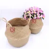 Planters Pots Seagrass Woven Basket Flower Pot Folding Laundry Storage Belly Type Natural Grass Plant Holder Foldable Home Decor33 Dh0Pd