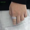 أحدث تصميم مجوهرات أزياء 925 الفضة الاسترليني الكامل المثلج VVS Moissanite Round Baguette Diamonds Hiphop Ring Cuban Ring