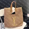 Straw Shopping Bag Women Designer Handbags Woven Soft Casual Tote Y Shoulder Bags Large Shopper Raffia Basket Strawbag