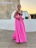 Kontrast lapptäcke Sling Women Dress mode ärmlös rygglös snörning Vestidos 2024 Ny kvinnlig semesterstrandrock