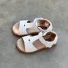 Echtes Leder Mädchen Sandalen Süßes Herz Offene Zehen Weiches Rindsleder Kinder Schulschuhe Baby Gartenschuhe Kinder Sandalen Größe 33 240220