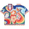 ss Designer heren Hawaiiaans overhemd met korte mouwen, modieus bedrukte knop, rollende bal, bloemen casual overhemd, heren zomershirt M-3XL