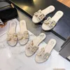 Slippers for women to wear outside in summer 2022 new fashion net red soft bottom versatile Rhinestone Pearl word cool dragH240306