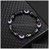 Kralen Magnetische Energie Boze Oog Paar Strengen Armband Voor Mannen Vrouwen Power Gezonde Zwarte Galsteen Kralen Kettingen Bangle Sieraden drop Dhxuk