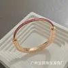 High version Tiffayss New Lock Series Rose Gold Pink Diamond Bracelet Fashion Simple