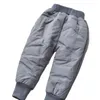 Trousers Winter Kids Fleece Thick Cargo Pants Boys Solid Corduroy Sweatpant Young Children Casual Clothes Autumn Girls Warm Leggings1-7Y