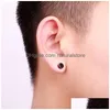 Ohrstecker aus Edelstahl, hypoallergen, magnetisch, Ohrstecker für Herren, Punk, ohne Piercing, schwarzer Clip-On-Ohrring, modischer Titan-Schmuck I Dhwxh