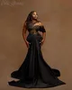 2024 ASO EBI Black Mermaid Prom Dress Lace Sexig Evening Formal Party Second Reception 50th Birthday Engagement Gowns Dresses Robe de Soiree ZJ103