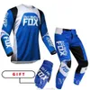 2022 Dirt Mofox Mtb Jersey Pantolon Dişli Seti MX Combo Motosiklet Kıyafet Motokros Yarışı Enduro Suit Erkek Off-Road Moto Eldiven Kitleri