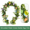 Fiori decorativi 200 cm Uovo di Pasqua Vite con luce simulata finta El Giardino domestico Ghirlanda di plastica per feste Pianta pensile artificiale X5g4