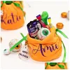 Party Favor Gros Trick Or Treat Candy Pouch Seau Orange Veet Citrouille Panier Halloween Sacs Drop Livraison Maison Jardin Festif Pa Dhh4K