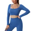 Duas peças conjunto de yoga shorts pant fitness sem costura treino wear manga longa sutiã esportivo ternos treinamento das mulheres roupas ginásio 240228