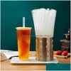 Gobelets jetables Pailles Sts Plastique 1000Pcs Emballés individuellement Grand Colorf Boba Bubble Tea Milkshake St Accessoires de bar de cuisine D Dhujm