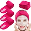 4 Packs Spa Headband Head Wrap Terry Cloth Adjustable Bandanas Shower Hairband Stretch Towel for Bath Make Up Yoga Sport 240226