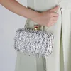 2024 Womens Evening Bags Fashion Luxury Sequin Beaded Banket Handväskor Kopplingar Damkedjan Små axelväska Purses 240228