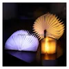 Party Favor USB Charge Night Light LED Livre Portable Grain de bois Cadeau créatif Pliant Lighg Mini Colorf Cadeaux de Noël Drop Deliv Dhtsw