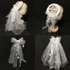 Berretto da donna Tea Party Decorazioni in filato trasparente Cappello Accessori per la testa della sposa Cappelli a tesa larga274J