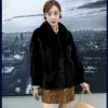 Pelliccia invernale di fascia alta cappotto in pelliccia sintetica moda donna solido colletto rovesciato giacca corta in peluche cappotti classici in pile di visone imitazione