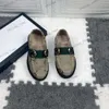 Big Little Kids Boy's Designer Loafers met gesp herfst lente leren canvas sneakers in elkaar grijpende letter pricetown mocassin groen rode lijn Kleedschoenen voor peuters