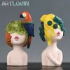 Decorative Objects Figurines Nordic Ins Style Fashion Resin Flowering Girl Statues Creative Home Desktop Decoration Angel Sculptures Handicrafts Wedding Gift