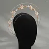 Klipy do włosów lolita bajka obręcz przeciwsłoneczna bogini nakrywa ręcznie robione metalowy aniołek na głowę pałąk tiara akcesoria
