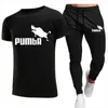 Survêtements pour hommes PUMBA T-shirt imprimé Set avec Summer Hip-Hop Sports Bas à manches courtes Flying Boar Wild Parody Creative surdimensionné One-Fi