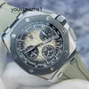 Business Chronograph AP Watch Royal Oak Offshore 26420SO Smoked Desert Yellow Ceramic Ring Precision Steel Material Timing Function Mens Watch 43mm Complete Set