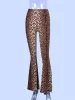 Capris high waist leopard print flare leggings 2023 autumn winter women fashion sexy bodycon trousers club pants