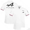 2zru Polos masculinos Vestuário para motocicleta Motorsport Alpine F1 Team Aracing Camiseta Branco Preto Respirável Teamline Camisa de manga curta Fã de carro Roupas personalizáveis