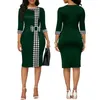 Casual Dresses CINESSD 2024 Sexy Fashion Solid Color Three-Quarter Length Sleeve White Collar Women's Dress