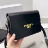 Yeni Tasarımcı Teen Triomph Deri Deri Cowhide Bag Crossbody Kumaş Baskı Çantası Eyer Çantası