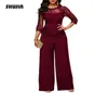 Casual Dress Lace Jumps for Women Autumn High Talle 34 Rękaw jednoczęściowy peplum rompers eleganckie szerokie nogi spodnie PLSU Rozmiar 2120734