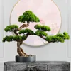 Decoratieve Bloemen Woonkamer Massief Houten Simulatie Gast Welkom Pine El Desktop Veranda Groene Planten Nep Bonsai Interieur Decoratie