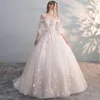 Abiti da sposa eleganti in pizzo a linea A Abiti da sposa con applicazioni monospalla Taglie forti Sweep Train Boho vestido de novia