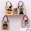 Other Festive Party Supplies 26X15Cm Halloween Linen Tote Bag Pumpkin Candy Storage Bags 4 Styles Halloweens Decoration Handbag 10 Dhtxm
