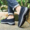 Men's Arch Support Slip-on Canvas Loafers,outdoor Casual Non Slip Orthopedic Sneakers Flats Walking Boat Shoes (blue,10.5)