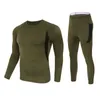 Herren-Trainingsanzüge, Herbst-Winter-T-Shirt-Hosen-Set, Thermo-Unterwäsche, Rundhals-Langarm-Pyjama mit schmaler Passform, elastisch