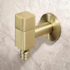 Kitchen Faucets Brushed Gold Square Copper Wall Mounted Washing Machine Tap Mop Pool Garden Outdoor Bathroom Water Faucet